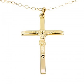 9ct gold 2.4g 20 inch Crucifix Pendant with chain